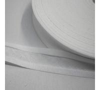 White 100% Cotton 1" (25mm) Bias Binding Tape (1 Quantity = 5 Metre Bundle)
