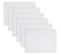 White 100% Cotton Quilted Placemats Set of 6, Rectangular Placemats Machine Washable-13x18 inches for Kitchen or Dining Table Fabric Rectangular Table Mats (13"x18")
