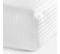 White 100% Egyptian Cotton Sateen Stripe Fitted Sheet - Super king