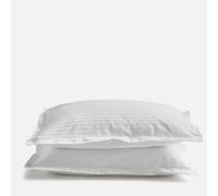 White 100% Egyptian Cotton Sateen Stripe Pillowcase Pair
