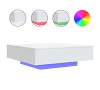 vidaXL Coffee Table with LED Lights White 100x100x31 cm, White
