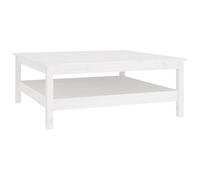 vidaXL Coffee Table White 100x100x40 cm Solid Wood Pine