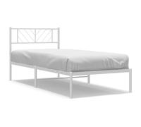 (white, 100 x 190 cm/with headboard) vidaXL Metal Bed Frame Bedroom Platform Bed Base Bedstead Mattress Foundation
