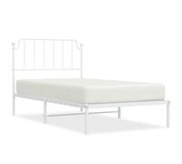 (white, 100 x 190 cm/with headboard) vidaXL Metal Bed Frame Home Bedroom Bed Base Mattress Foundation Bedstead