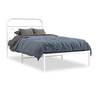 (white, 100 x 190 cm/ with headboard) vidaXL Metal Bed Frame with Headboard and Footboard Bed Base Black 120x200 cm