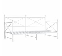 (white, 100 x 190 cm/with trundle) vidaXL Daybed with Trundle without Mattress Black 100x200 cm Steel sofa bed