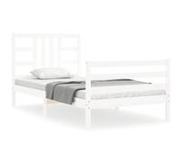 (white, 100 x 200 cm) vidaXL Bed Frame Platform Bed with Headboard Black Super King Size Solid Wood