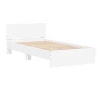 vidaXL Bed Frame without Mattress with Headboard White 100x200 cm