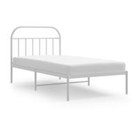 (white, 100 x 200/with headboard) vidaXL Metal Bed Frame Bedroom Bed Base Bedstead Metal Matress Foundation