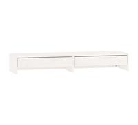 (White, 100 x 27 x 15 cm) vidaXL Solid Wood Pine Monitor Stand Multi Colours 100x27x15 cm/50x27x15 cm