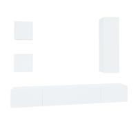 (white, 100 x 30 x 30 cm) vidaXL TV Cabinet Set 5 Piece Engineered Wood Indoor Media Unit Multi Colours