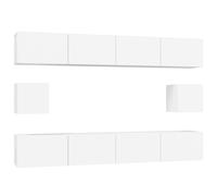 (White, 100 x 30 x 30 cm (W x D x H)) vidaXL TV Cabinet Set 6 Piece Engineered Wood Multi Colours 100/80x30x30 cm