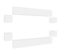 (White, 100 x 30 x 30 cm (W x D x H)) vidaXL TV Cabinet Set Engineered Wood Furniture Multi Colours/Sizes 8/10 Piece