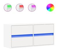 (white, 100 x 31 x 45 cm/ 1 pcs) vidaXL TV Wall Cabinet with LED Lights TV Unit Wall Mounted Cabinet
