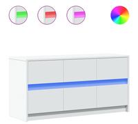 Vidaxl Tv Cabinet With Led White 100X34X50 Cm Engineered Wood