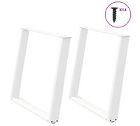 (white, 100 x (72-73) cm) vidaXL Console Table Legs U-Shaped Desk Legs Metal Bar Stand DIY 2 pcs Steel