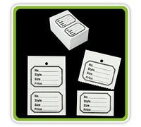 White 1000 UnStrung Perforated Clothing Stock Ticket 40x62mm with Border