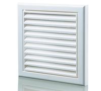 White 100mm 4 Inch Plastic Louvred Wall Grille Vent Ceiling Extractor Fan Bathroom Wall etc. Fixed Blade inc. Flyscreen -Internal + External Use- in-Line Tumble Dryer Ventilation House Hydroponics