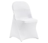 (White, 100pcs) VEVOR Stretch Spandex Folding Chair Covers for Wedding Party Dining