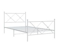 (white, 100x190 cm/with headboard & footboard) vidaXL Metal Bed Frame with Headboard and Footboard Bed Base Black 80x200 cm