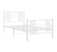 (white, 100x200 cm/with headboard & footboard) vidaXL Metal Bed Frame with Headboard Home Bed Base Bedstead Black 100x200 cm