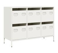 (white, 101.5 x 39 x 73.5 cm) vidaXL Sideboard Cabinet Storage Cupboard Highboard Cold-rolled Steel