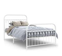 (white, 107 x 203 cm/ with headboard & footboard) vidaXL Metal Bed Frame with Headboard and Footboard Bed Base White 183x203 cm