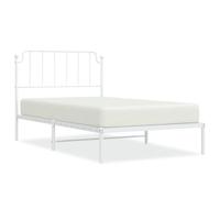 (white, 107 x 203 cm/with headboard) vidaXL Metal Bed Frame Home Bedroom Bed Base Mattress Foundation Bedstead