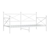(white, 107 x 203 cm/without trundle) vidaXL Daybed with Trundle without Mattress Black 100x200 cm Steel sofa bed