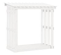 (White, 108 x 64.5 x 109 cm) vidaXL Solid Wood Pine Firewood Rack Log Stand Multi Colours 108x64.5x109/77cm
