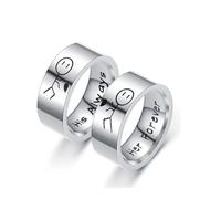 White,11=21mm,2 pcs Slimming Ring,Titanium steel Couples' rings, Lose Weight Fat Burning Fashion Ring