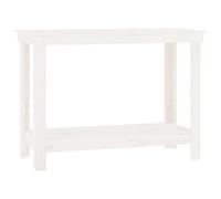 Solid Wood Pine Work Bench White Working Table Wooden Storage vidaXL