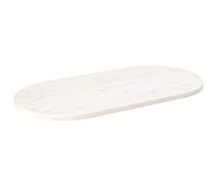 vidaXL Solid Pine Wood Oval Table Top in White - Versatile and Durable - Ideal for Coffee Tables, Bars, and Restaurants - 110 cm x 55 cm x 2.5 cm