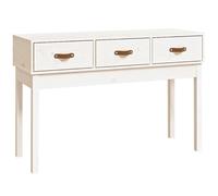 Vidaxl Console Table White 114X40X75 Cm Solid Wood Pine, White