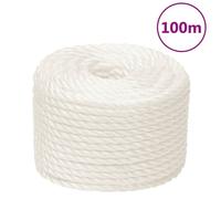 (white, 12 mm/ 100 m) vidaXL Twisted Rope Garden Workshop Line Work Rope Boat Rope Polypropylene