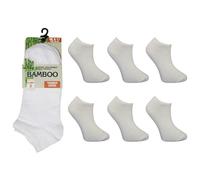 (White, 12 Pairs) 12 Pairs Mens Boys Trainer Bamboo Ankle Socks Soft Breathable Odour Resistant Socks UK 6-11