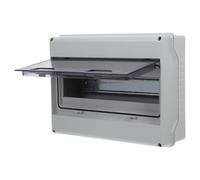 White 12 Way Distribution Box with Window and 35mm Din Rail