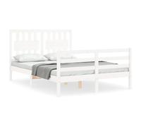 Bed Frame Bedroom Platform Bed Frame Bedstead with Headboard Solid Wood vidaXL