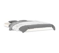 vidaXL Bed Frame, Platform Bed for Bedroom, Bed Base for Adults Kids, Mattress Foundation Wooden Bedstead, White 120x190 cm Small Double Wood Pine