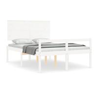 (white, 120 x 190 cm) vidaXL Bed Frame with Headboard Bed Base Honey Brown 120x200 cm Solid Wood