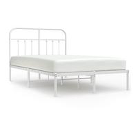 (white, 120 x 190 cm/with headboard) vidaXL Metal Bed Frame Bedroom Bed Base Bedstead Metal Matress Foundation