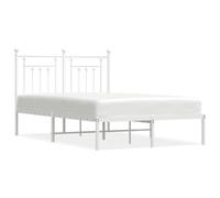 (white, 120 x 190 cm/with headboard) vidaXL Metal Bed Frame Bedroom Bed Base Bedstead Metal Matress Foundation