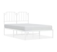 (white, 120 x 190 cm/with headboard) vidaXL Metal Bed Frame Home Bedroom Bed Base Mattress Foundation Bedstead