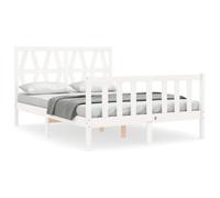 (white, 120 x 200 cm) vidaXL Bed Frame Platform Bed with Headboard Black Small Single Solid Wood