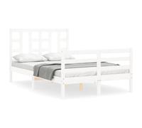 (white, 120 x 200 cm) vidaXL Bed Frame Platform Bed with Headboard Black Super King Size Solid Wood