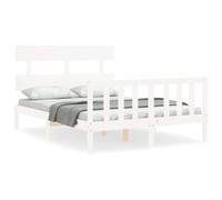 (white, 120 x 200 cm/with headboard & footboard) vidaXL Bed Frame Bedroom Platform Bed Mattress Foundation Bedstead Solid Wood