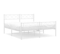 (white, 120 x 200 cm/with headboard & footboard) vidaXL Metal Bed Frame Bedroom Platform Bed Base Bedstead Mattress Foundation
