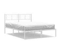 vidaXL Metal Bed Frame without Mattress with Headboard White 120x200cm
