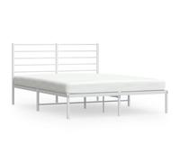 (white, 120 x 200 cm/with headboard) vidaXL Metal Bed Frame with Headboard Bed Base Mattress Foundation Bedstead