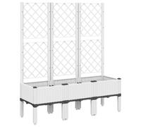 (white, 120 x 40 x 142 cm) vidaXL Garden Planter with Trellis Patio Flower Pot Planter Box Light Grey PP